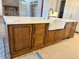 farmhouse sink wood island classic kitchen.jpg