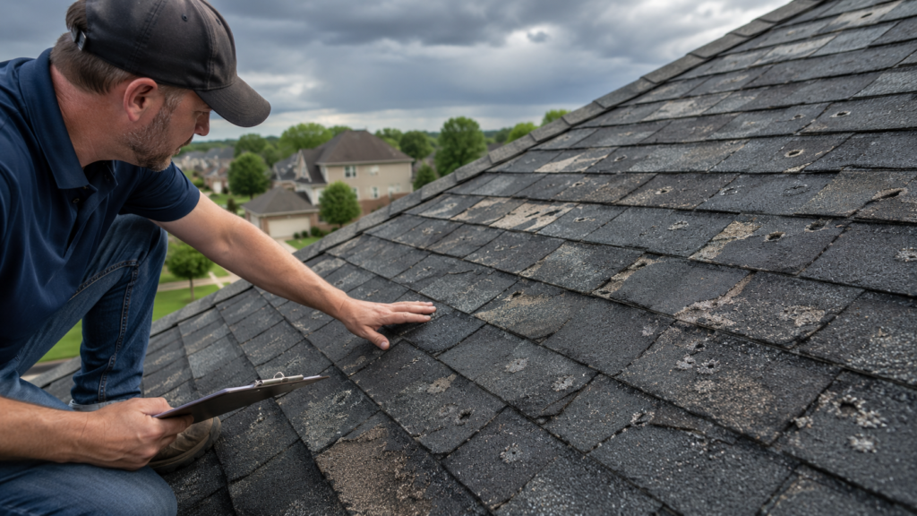 hail-damaged-shingles-Memphis-storm-damage-roof-inspection