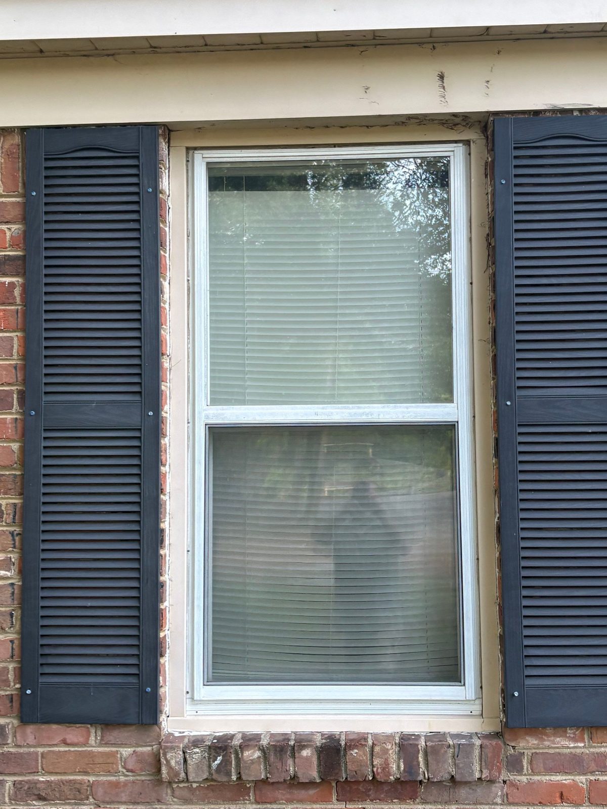 New replacement window in a brick wall in Bartlett TN