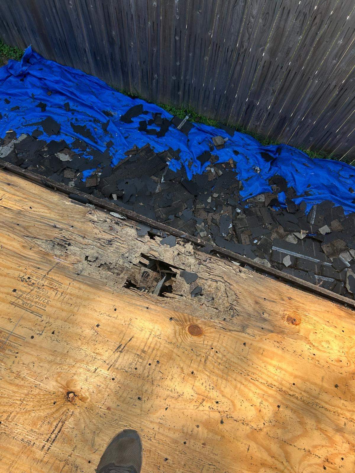 Rotted roof decking at the eave found during a Memphis TN re-roof